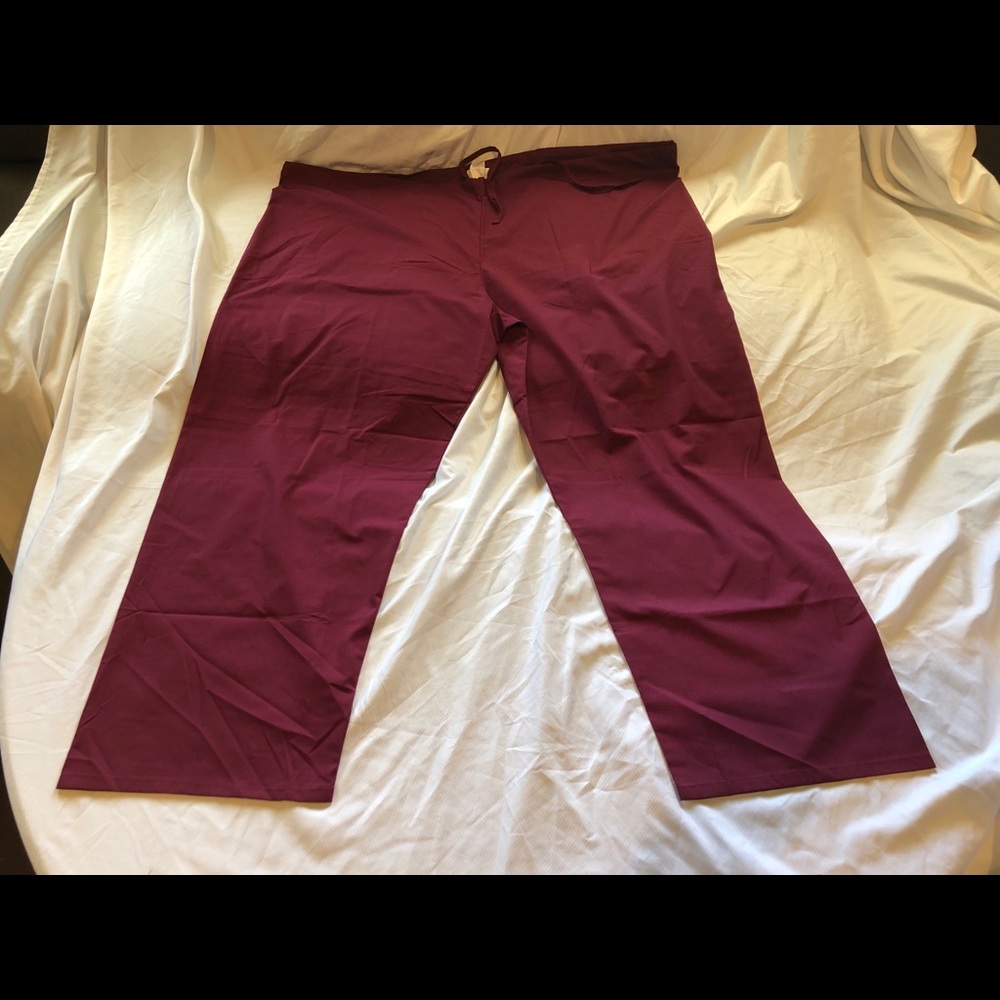 AMS SCRUB UNIFORM PANTS UNISEX 5XL Color: Wine